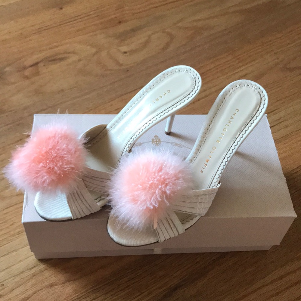 Charlotte olympia Pom Pom poodle head sandals